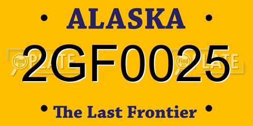 2GF0025 Alaska License Plate