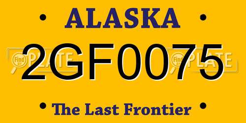 2GF0075 Alaska License Plate