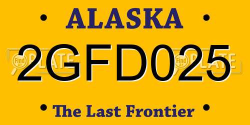 2GFD025 Alaska License Plate