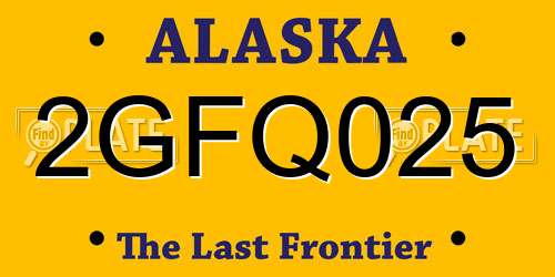 2GFQ025 Alaska License Plate