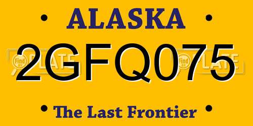 2GFQ075 Alaska License Plate