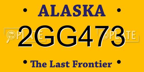 2GG473 Alaska License Plate