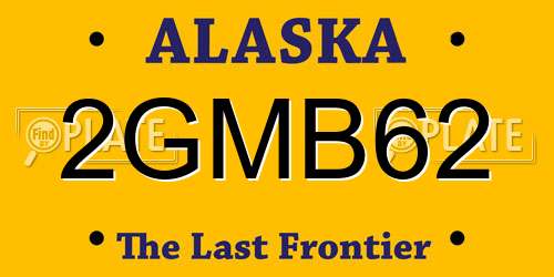 2GMB62 Alaska License Plate