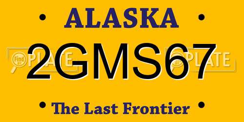 2GMS67 Alaska License Plate