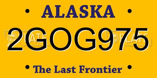2GOG975 Alaska License Plate