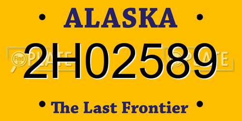 2H02589 Alaska License Plate