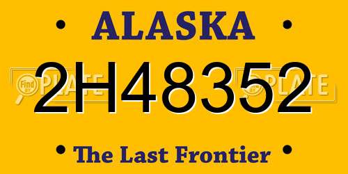 2H48352 Alaska License Plate