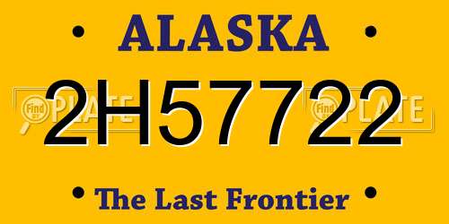 2H57722 Alaska License Plate