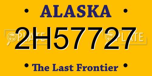 2H57727 Alaska License Plate