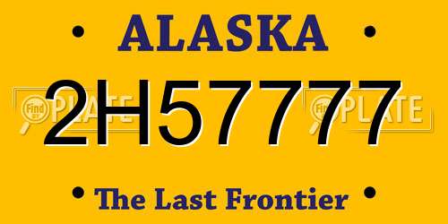2H57777 Alaska License Plate