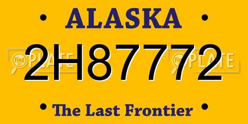 2H87772 Alaska License Plate