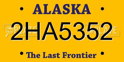 2HA5352 Alaska License Plate