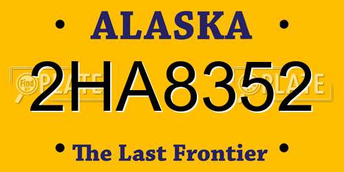 2HA8352 Alaska License Plate