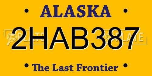 2HAB387 Alaska License Plate