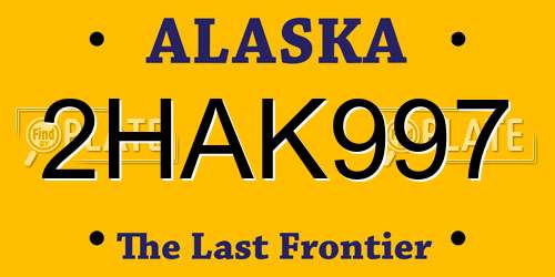 2HAK997 Alaska License Plate
