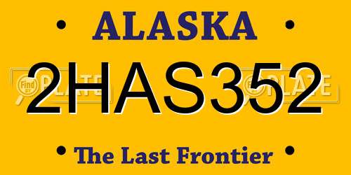 2HAS352 Alaska License Plate