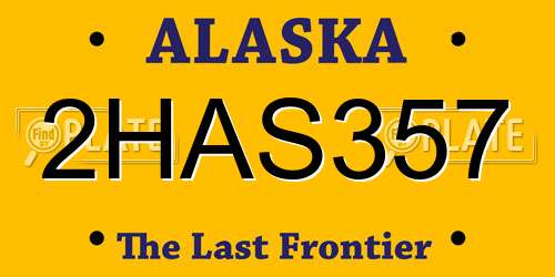 2HAS357 Alaska License Plate