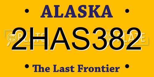 2HAS382 Alaska License Plate