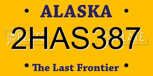 2HAS387 Alaska License Plate