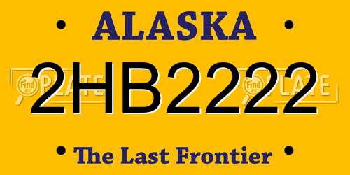 2HB2222 Alaska License Plate