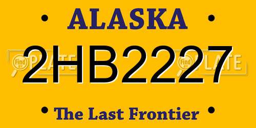 2HB2227 Alaska License Plate