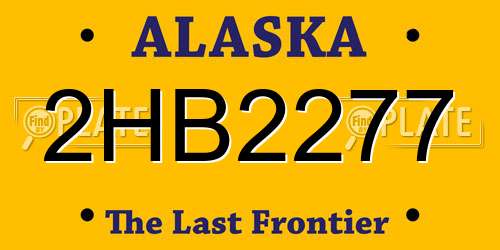 2HB2277 Alaska License Plate