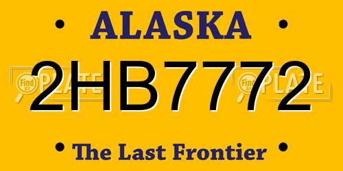 2HB7772 Alaska License Plate