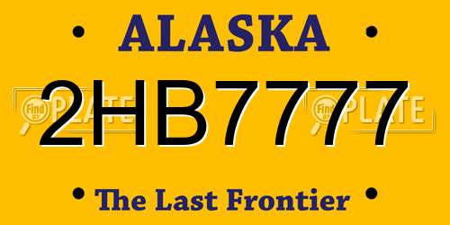 2HB7777 Alaska License Plate