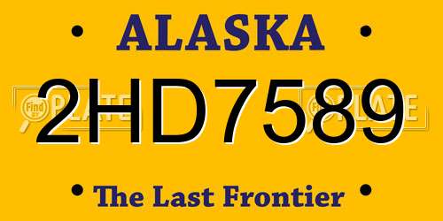 2HD7589 Alaska License Plate
