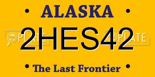 2HES42 Alaska License Plate