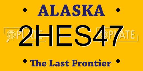 2HES47 Alaska License Plate