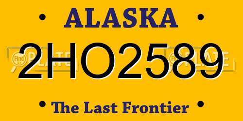 2HO2589 Alaska License Plate
