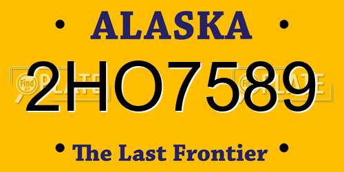 2HO7589 Alaska License Plate