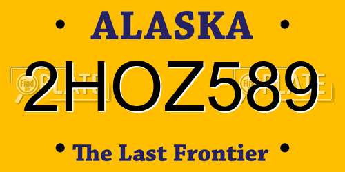 2HOZ589 Alaska License Plate