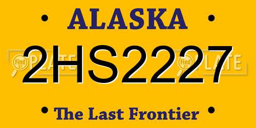 2HS2227 Alaska License Plate
