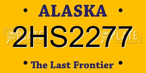 2HS2277 Alaska License Plate