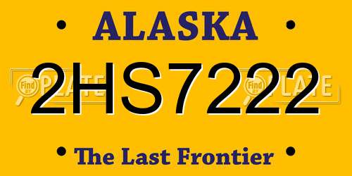 2HS7222 Alaska License Plate