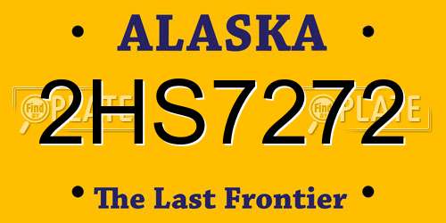 2HS7272 Alaska License Plate
