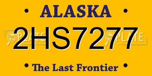2HS7277 Alaska License Plate