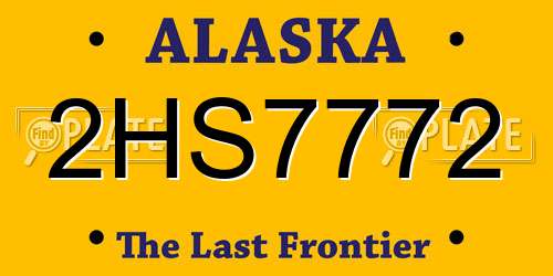 2HS7772 Alaska License Plate