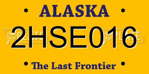 2HSE016 Alaska License Plate