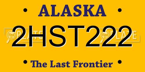 2HST222 Alaska License Plate