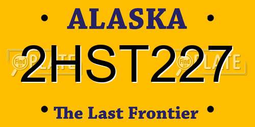 2HST227 Alaska License Plate