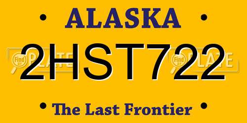 2HST722 Alaska License Plate