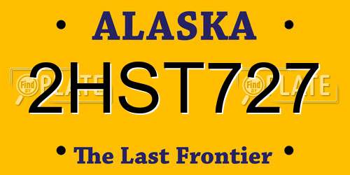 2HST727 Alaska License Plate