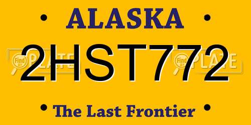 2HST772 Alaska License Plate