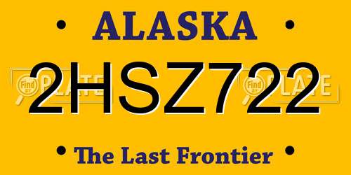 2HSZ722 Alaska License Plate
