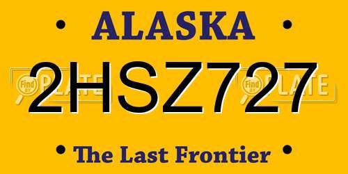 2HSZ727 Alaska License Plate