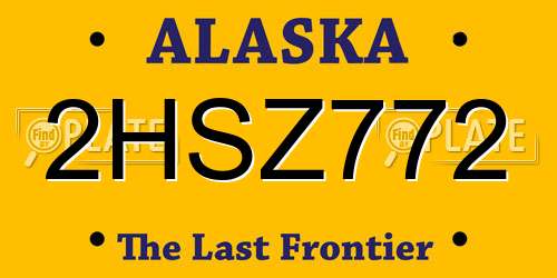 2HSZ772 Alaska License Plate
