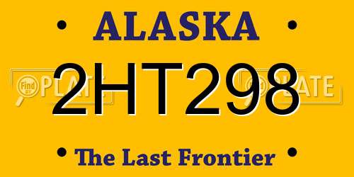 2HT298 Alaska License Plate